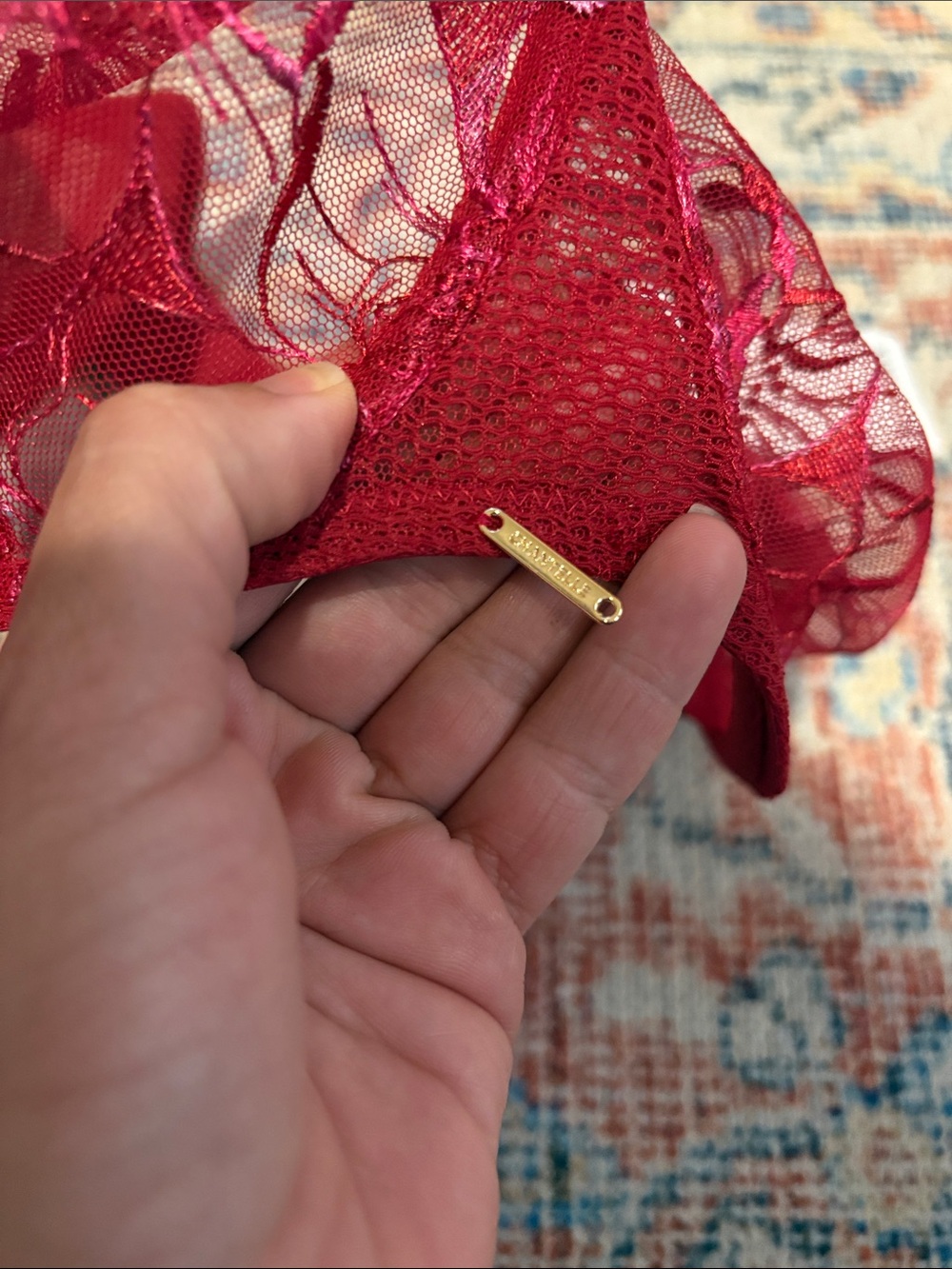 Chantelle Fleur Demi Underwire Bra in Candy Apple SZ 36DD NWT - Picture 6 of 6